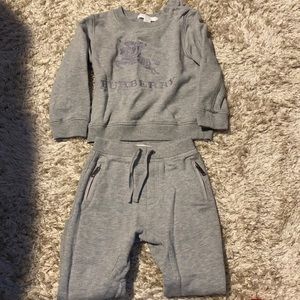 Authentic toddler Burberry sweatsuit.  Grey size 2t
